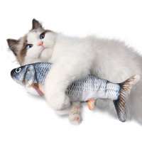 2020 Wholesale Amazon Plush Fish Toy USB Simulation Electric Doll Fish Funny Interactive Kitty Toy Kicker Flopping Fish Cat Toy